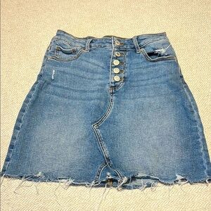 Maurices Blue Distressed Denim Mini Skirt.  Size 4